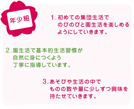 「年少組」の目標